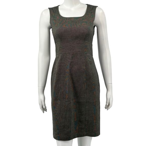 Nanette Lepore Dress Womens 2 Taupe Gray Sleeveless Sheath Wool Stretch Office - Picture 1 of 8